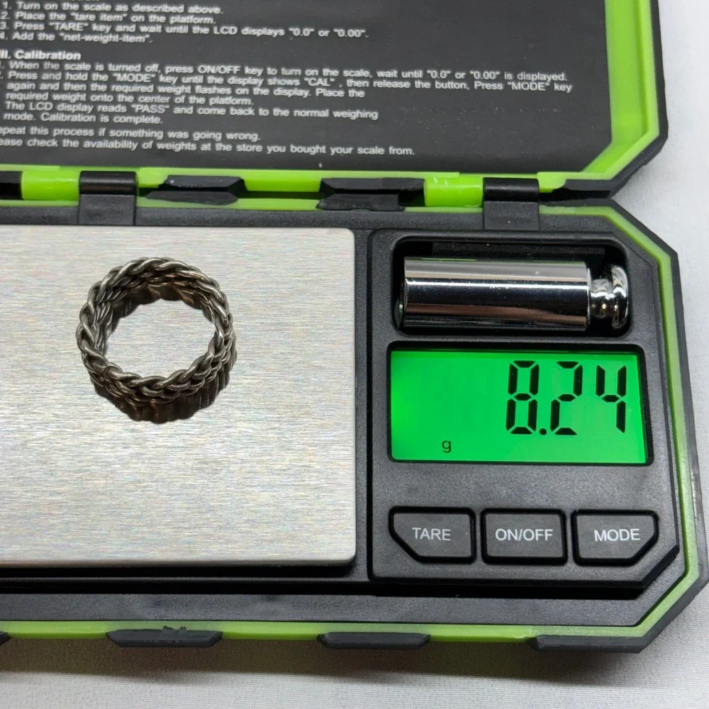 Unbranded Woven Mesh Ring Unisex Size 8.5 Silver Excellent Braided Chain Band